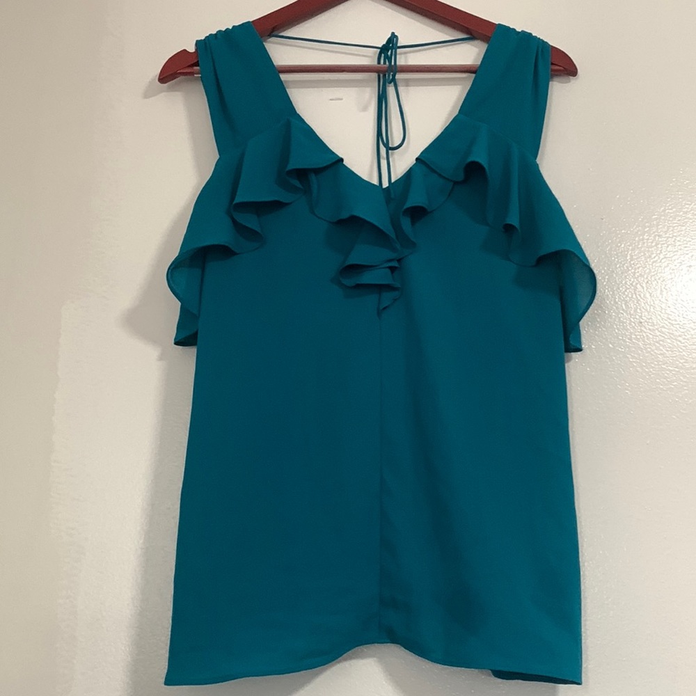 Sleeveless Express ruffle blouse